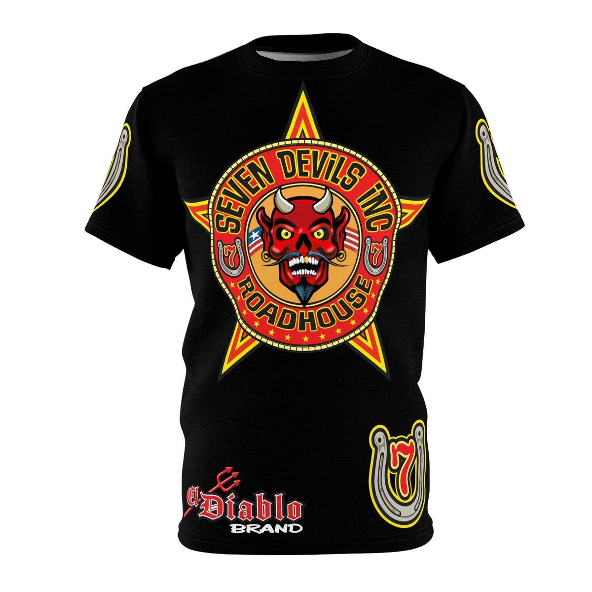 Seven Devils Inc. Roadhouse Deluxe HiViz Graphic Tee - Motorcycle Custom Riding Super Tee