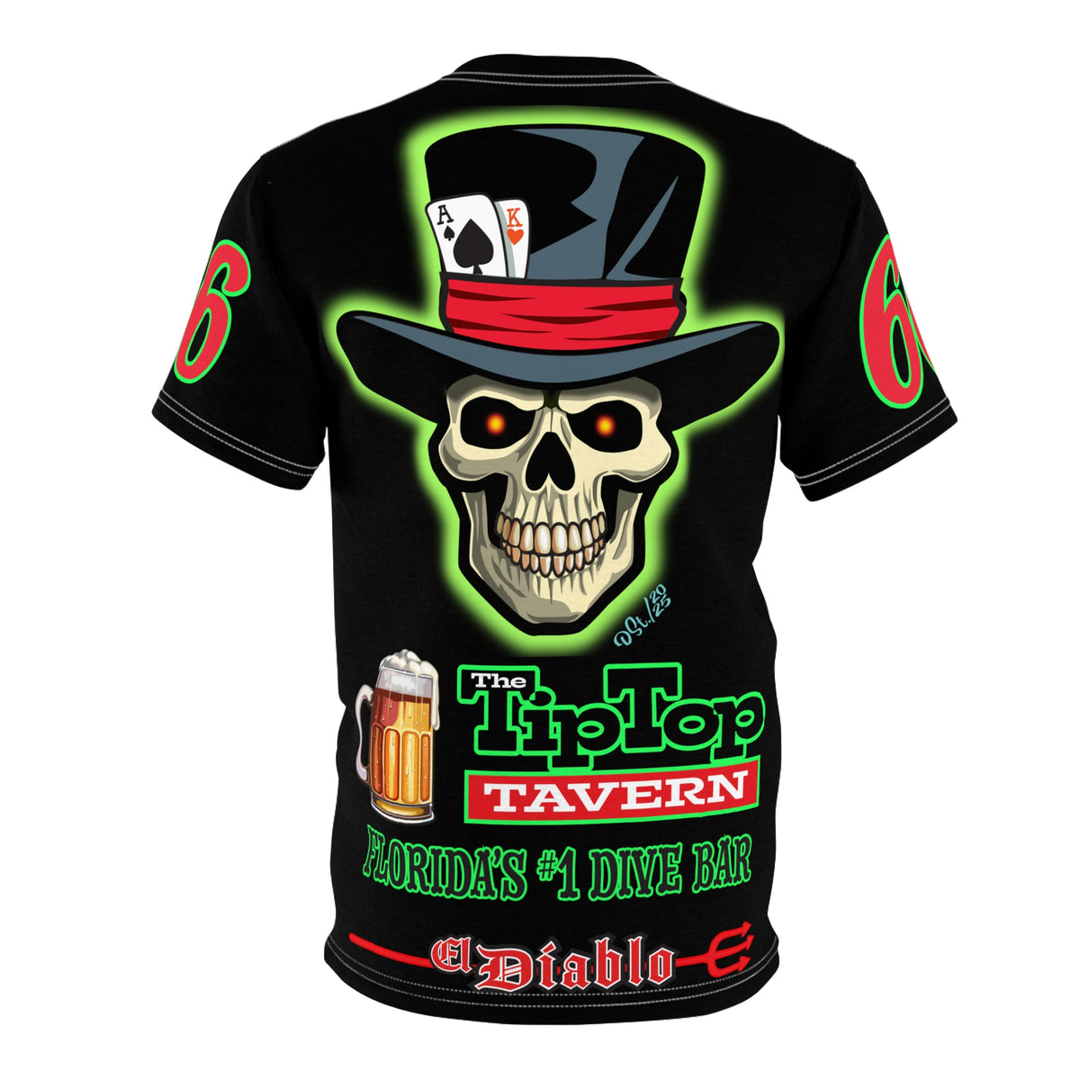 SRT Tip Top Tavern Dive Bar Super Riding Tee (*Limited Edition) - Florida's Best Dive Bar, Bikes Beers Babes & Bros. - Honouring Biker Bar Tee