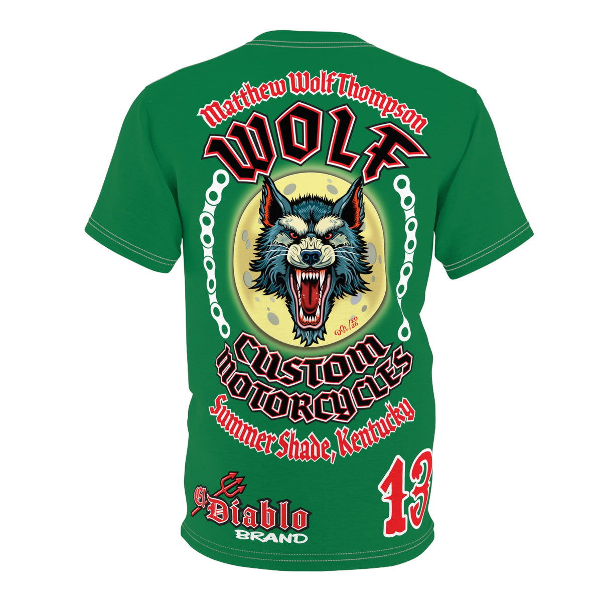 MWT Wolf Custom Motorcycles Super Tee — Viciously Cool High Performance Motorcycle Riding Shirt
