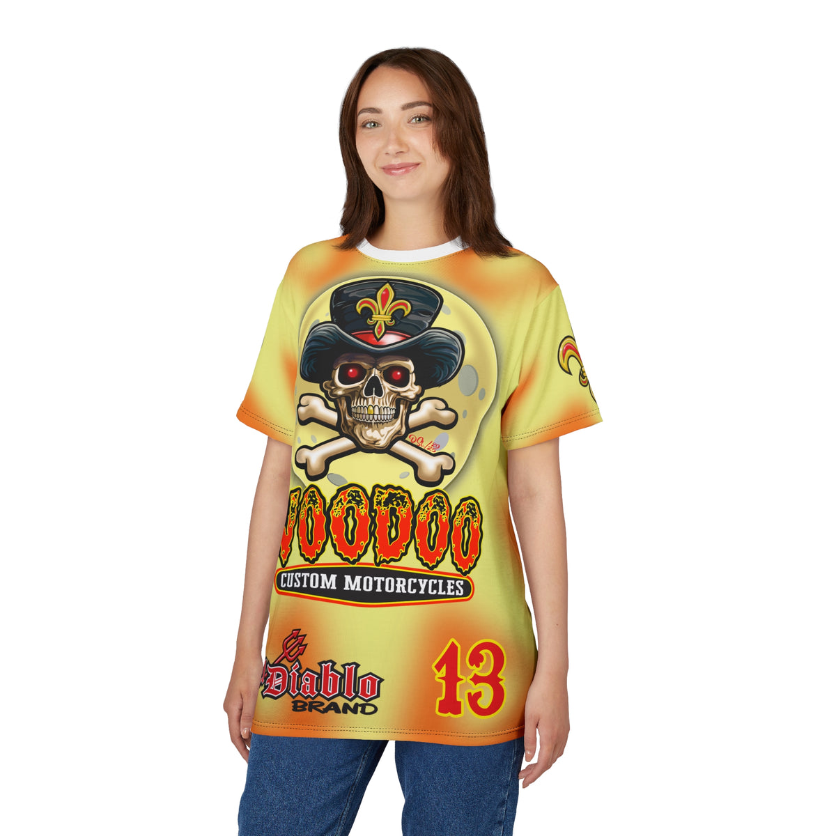 Voodoo Custom Motorcycles HIVIZ TYE DYE BLAST SUPER RIDING TEE - Look Cool, Ride Cool jn our Finest Biker Riding Tee