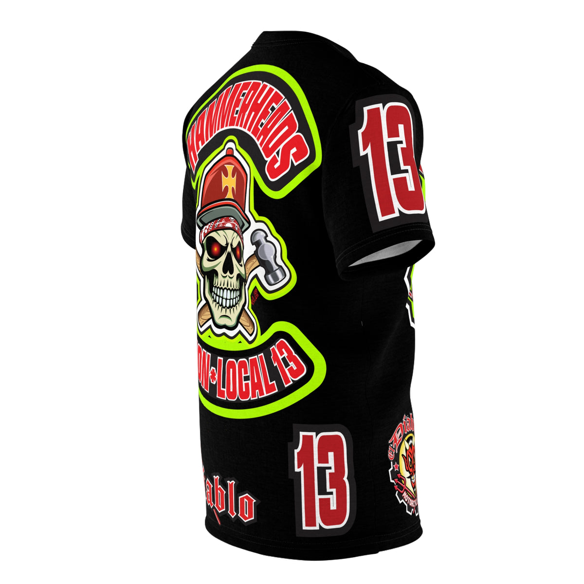 Hammerheads Union Local 13 HiViz Super Tee - Rough Tough Bad Attitude Motorcycle Riding Tee