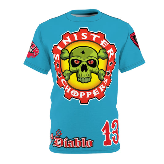 Sinister Choppers  Custom Designed Electric Blue HiViz Super Tee