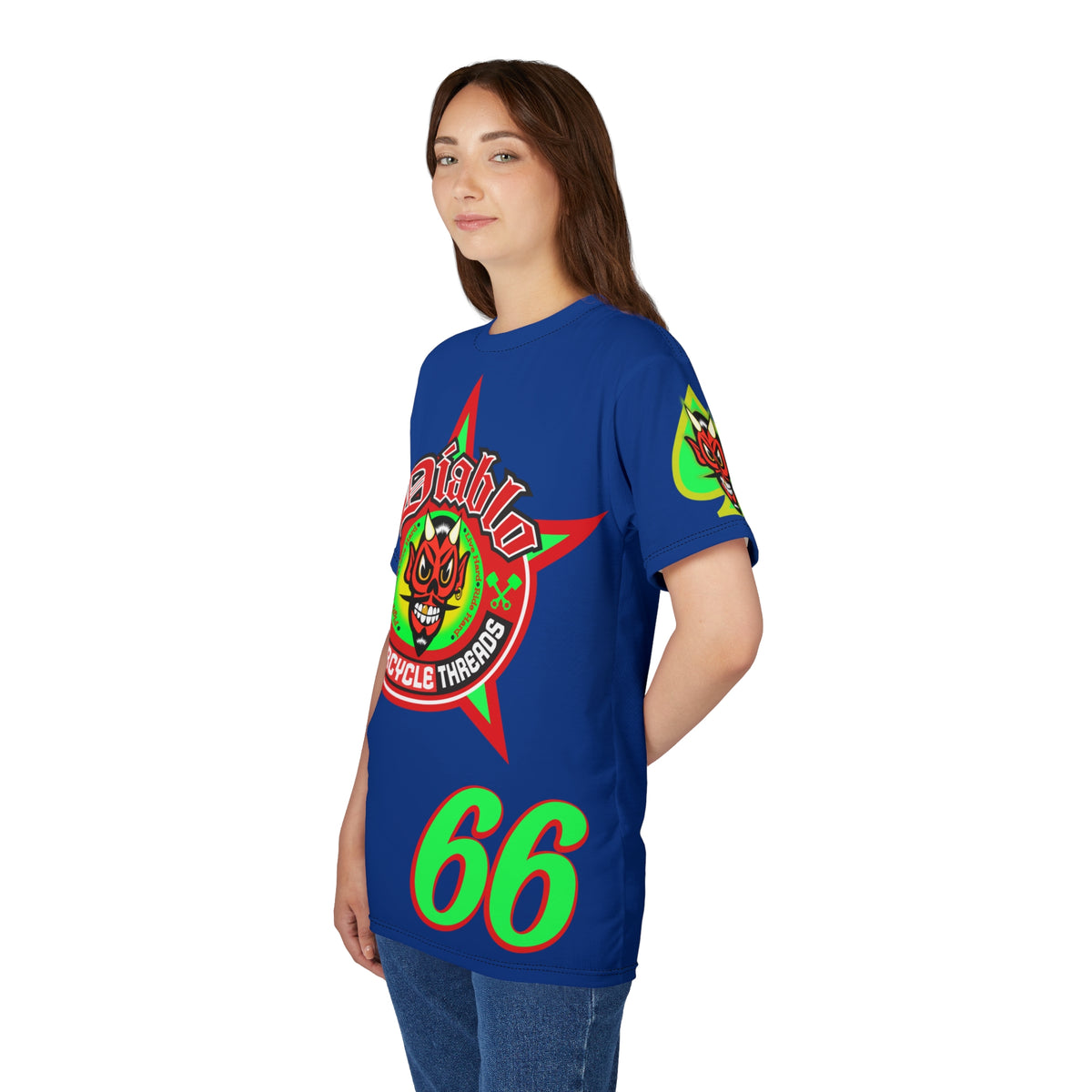 El Diablo Motorcycle Threads - Unisex Cut & Sew Tee - HiViz Color - Edgy Graphic Tee for Bikers