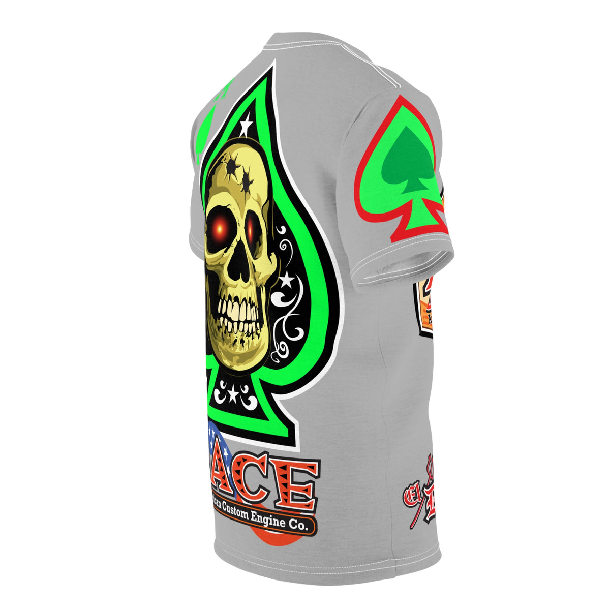 American Custom Engines ACE - Special Lumina Green  Ace of Spades Death Card High visibility Graphics
