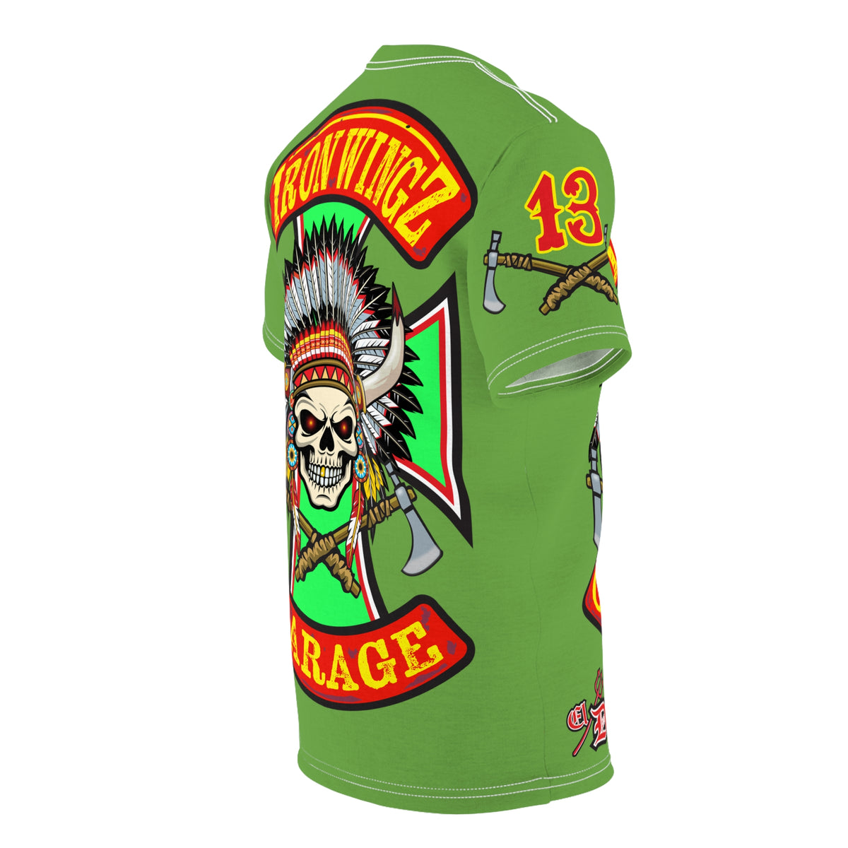 Iron Wingz Garage HiViZ Motorcycle Rider Super Tee
