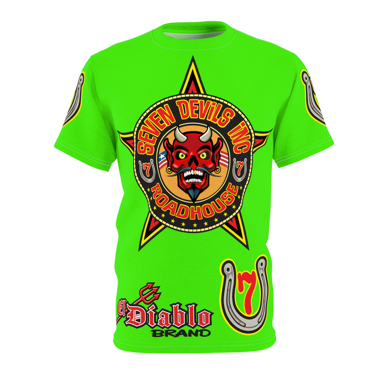 Very Special Seven Devils Inc. Roadhouse HiViZ Lumina Graphic Tee -  Motorcycle Custom Riding Super Tee