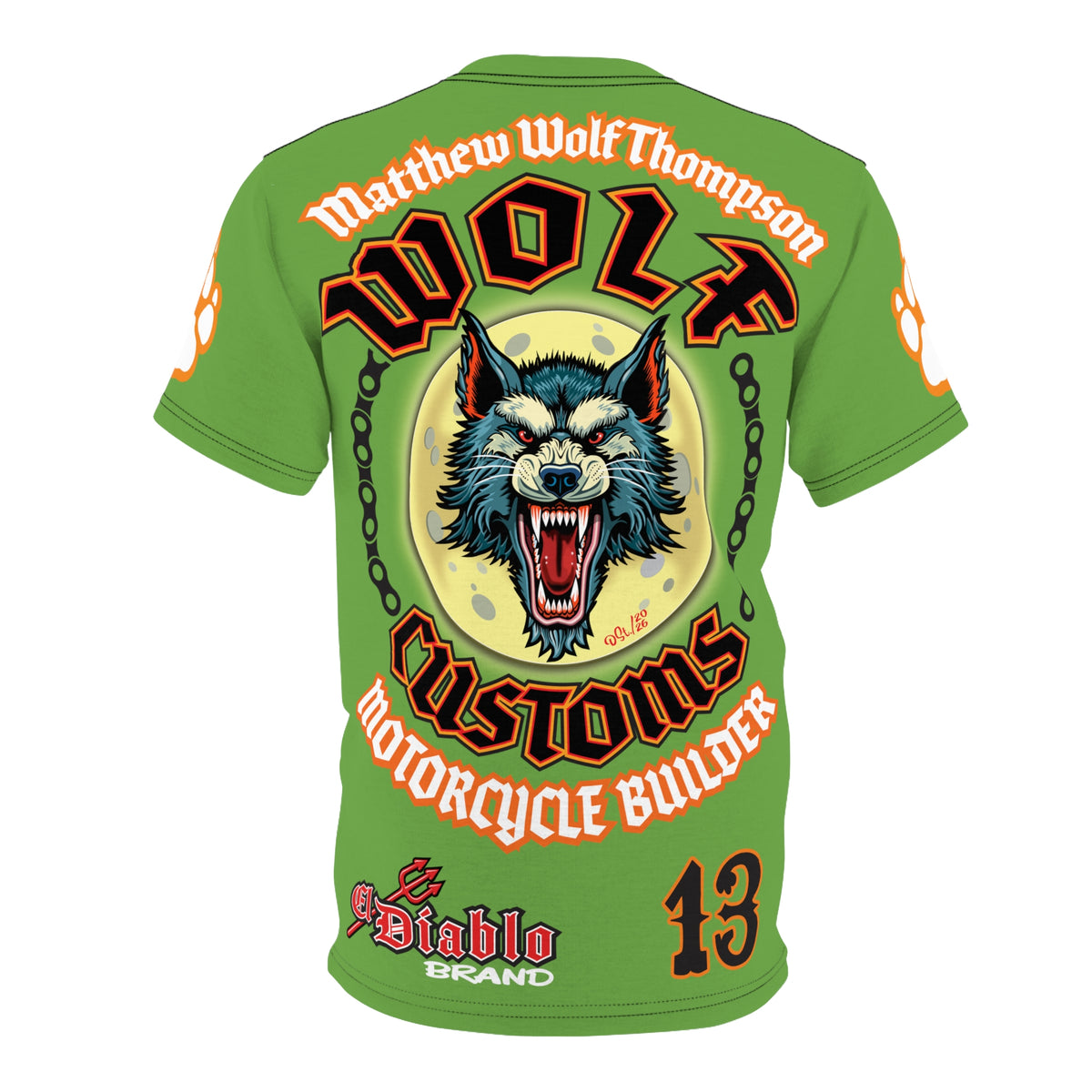 MWT Wolf Custom Motorcycles Super Tee — Viciously Cool High Performance Motorcycle Riding Shirt