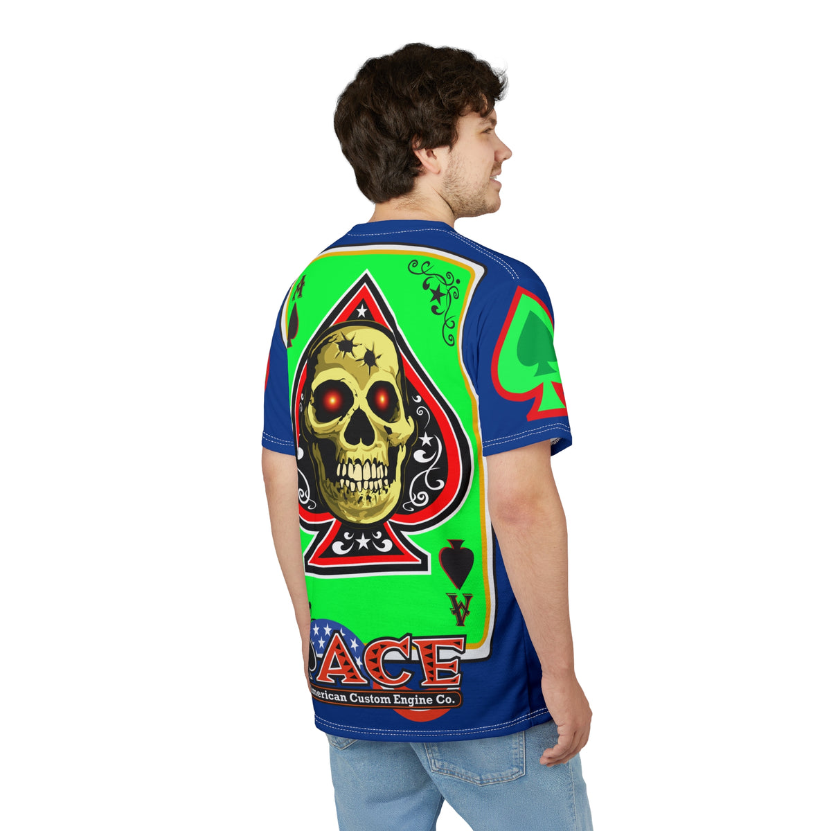American Custom Engines ACE - Special Lumina Green  Ace of Spades Death Card High visibility Graphics