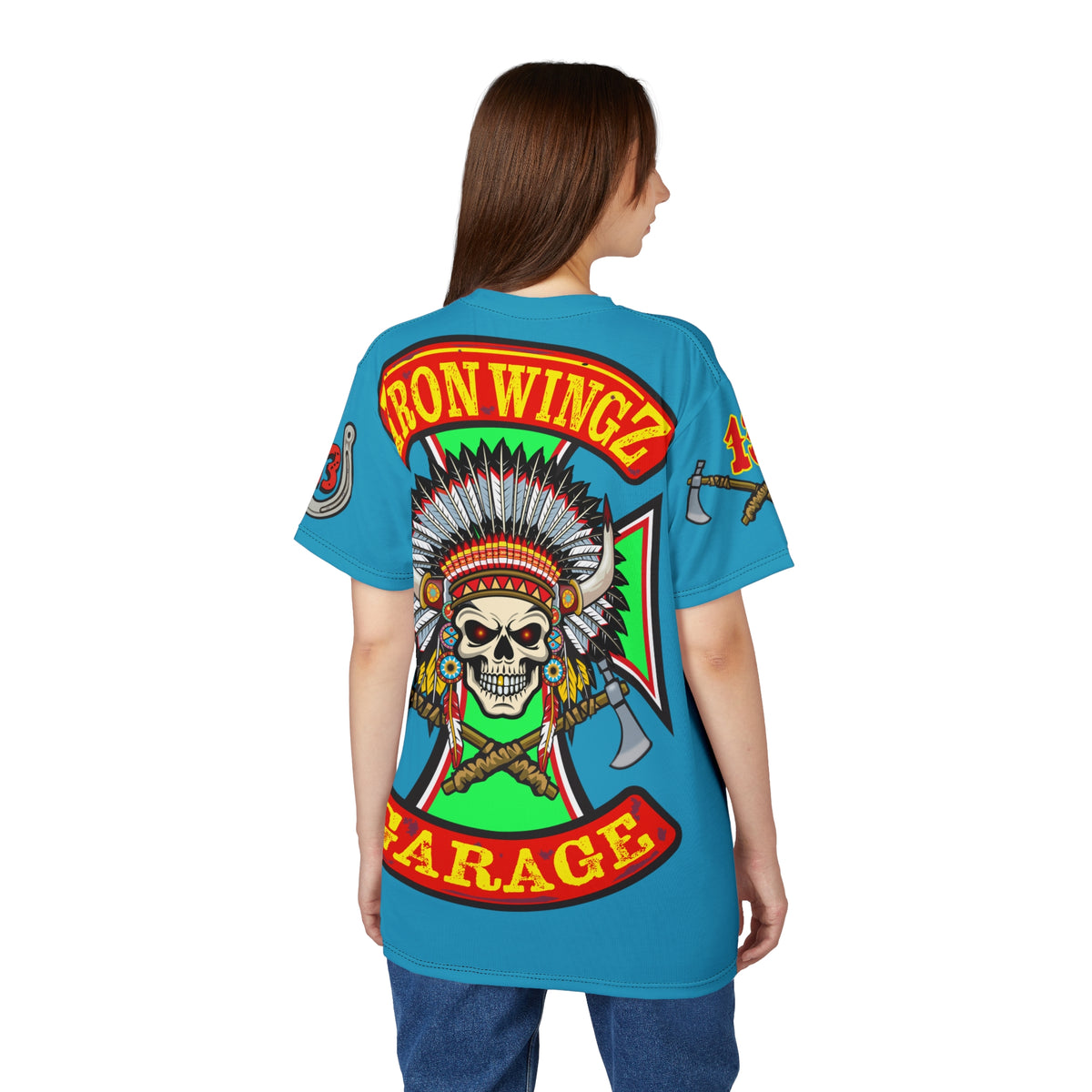 Iron Wingz Garage Warrior HiViZ Motorcycle Rider Super Tee