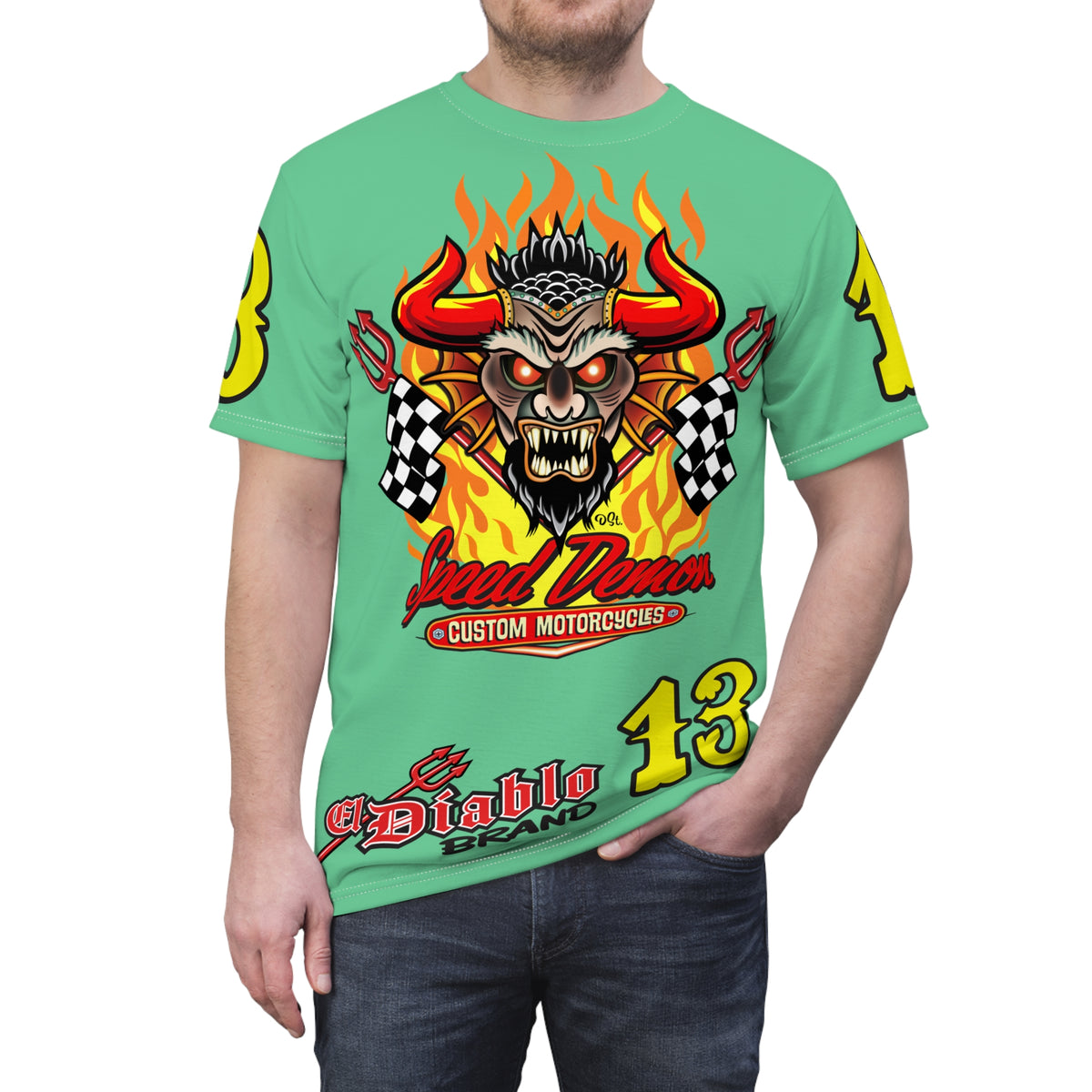 Speed Demon Customs   Super Tee — Extreme Edgy Graphics - Bad Attitude Custom Biker Riding Gear