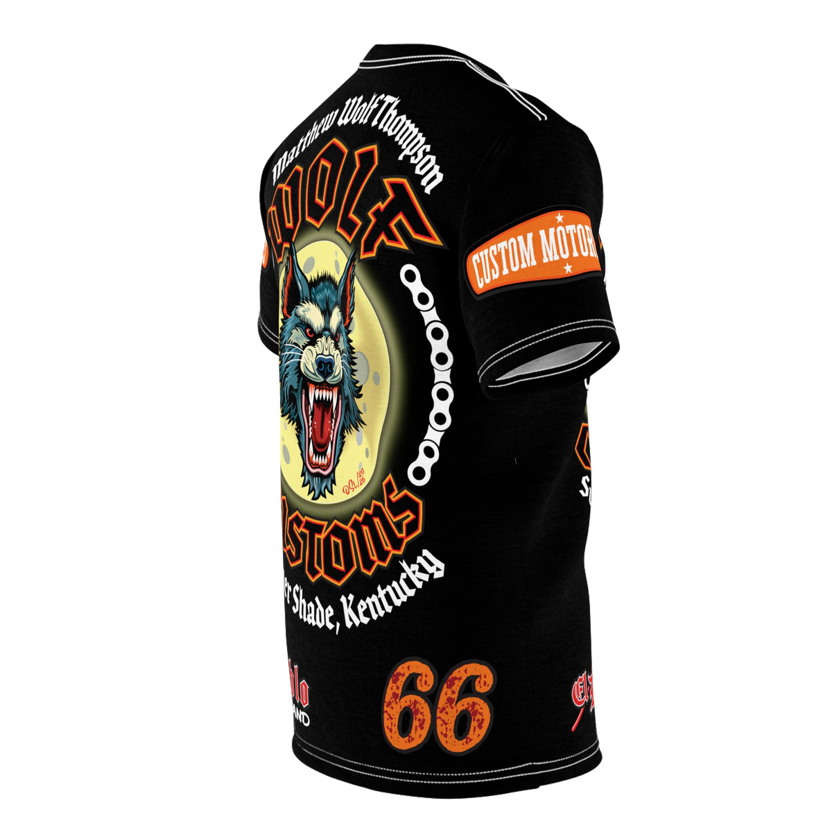 MWT Wolf Custom Motorcycles Super Tee — Viciously Cool High Performance Motorcycle Riding Shirt