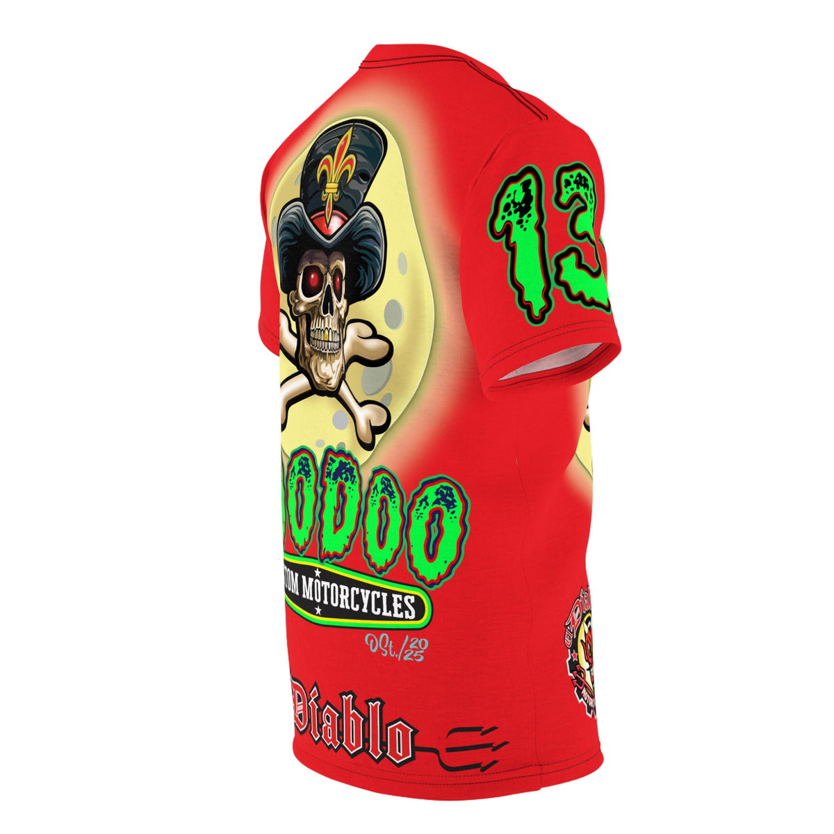 Voodoo Lucky 13 Motorcycle Ultimate HiViz Super Tee, XL Graphics , Custom Riding Apparel