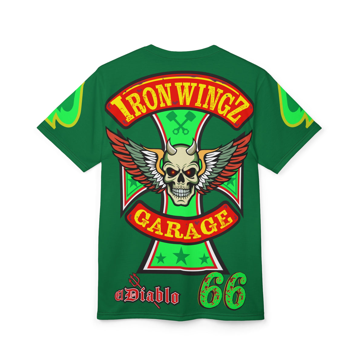 Iron Wingz Custom Motorcycle Unisex Super Tee - Bold Graphic Tee for Bikers