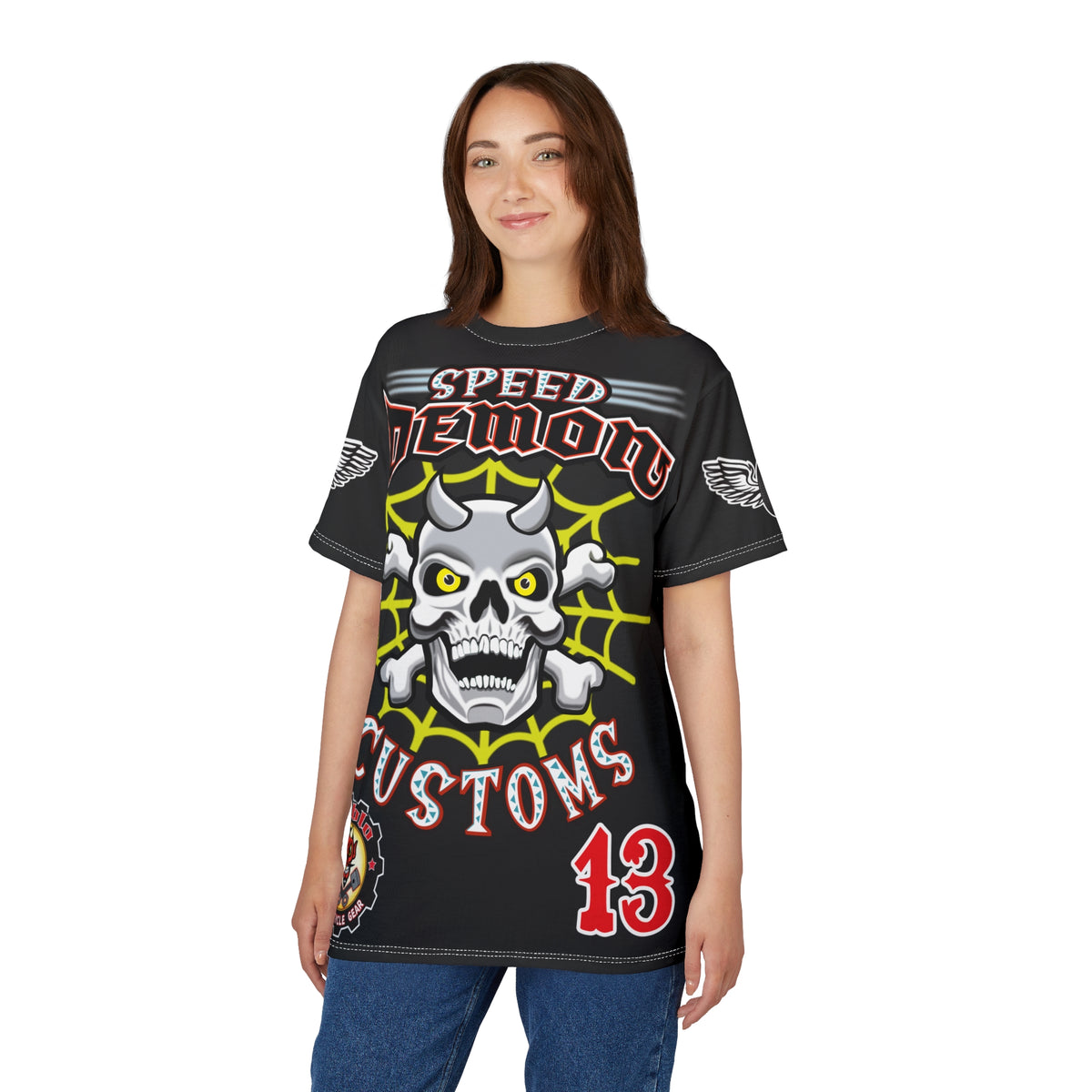 Speed Demon Customs Spectacular HiViz Super Tee - Devilishly Demented Bold Biker Design