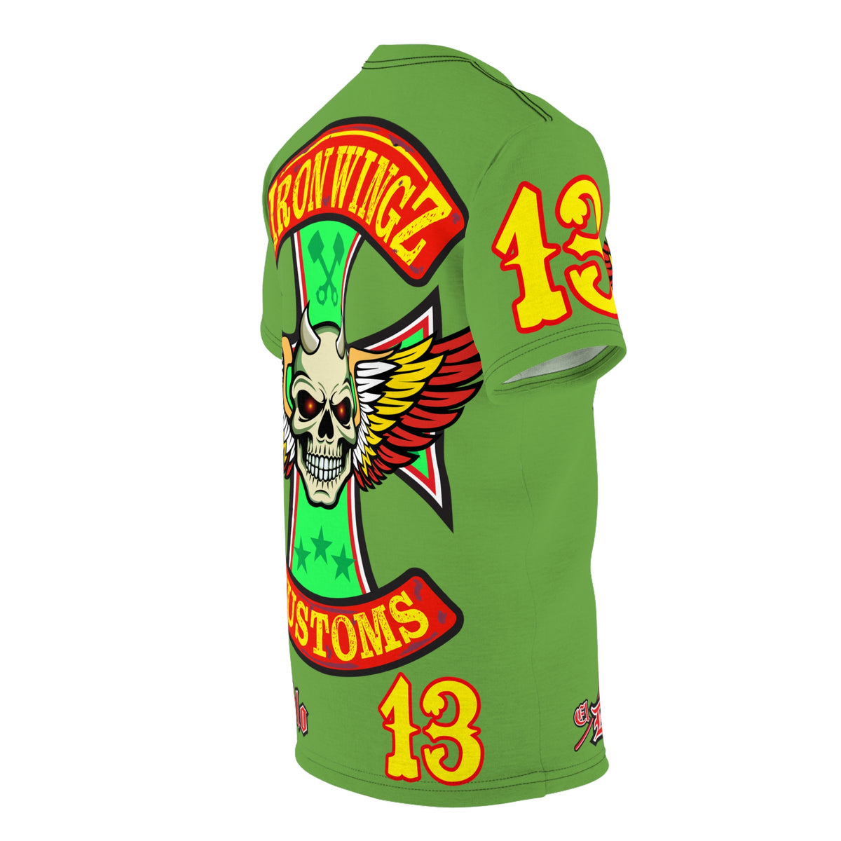 Iron Wingz Garage HiViz Super T - Hardcore Motorcycle Riders Cut- Soylent Green  ( Limited Edition )