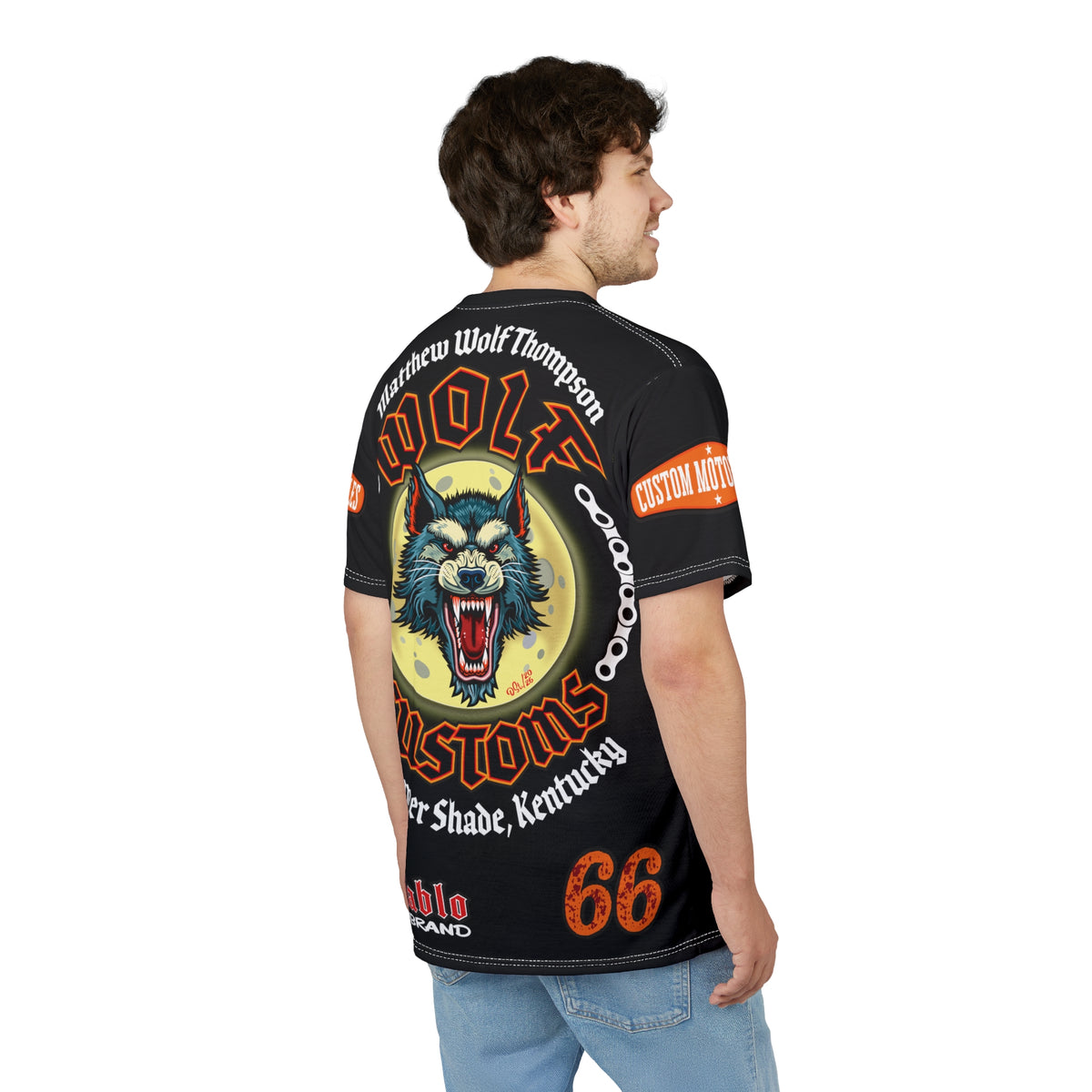 MWT Wolf Custom Motorcycles Super Tee — Viciously Cool High Performance Motorcycle Riding Shirt
