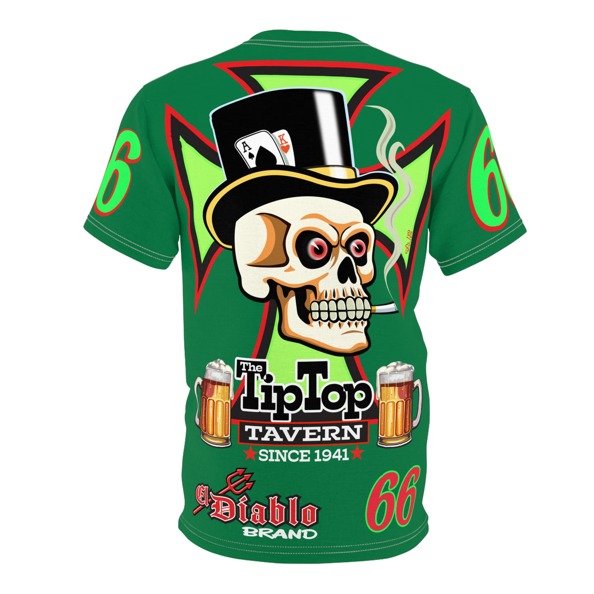Tip Top Tavern Dive Bar Super Tee - Special Edition Mean Green + XL Graphics - America's Best Dive Bar - Bikes Beers Babes & Bros. - Biker Bar Tee