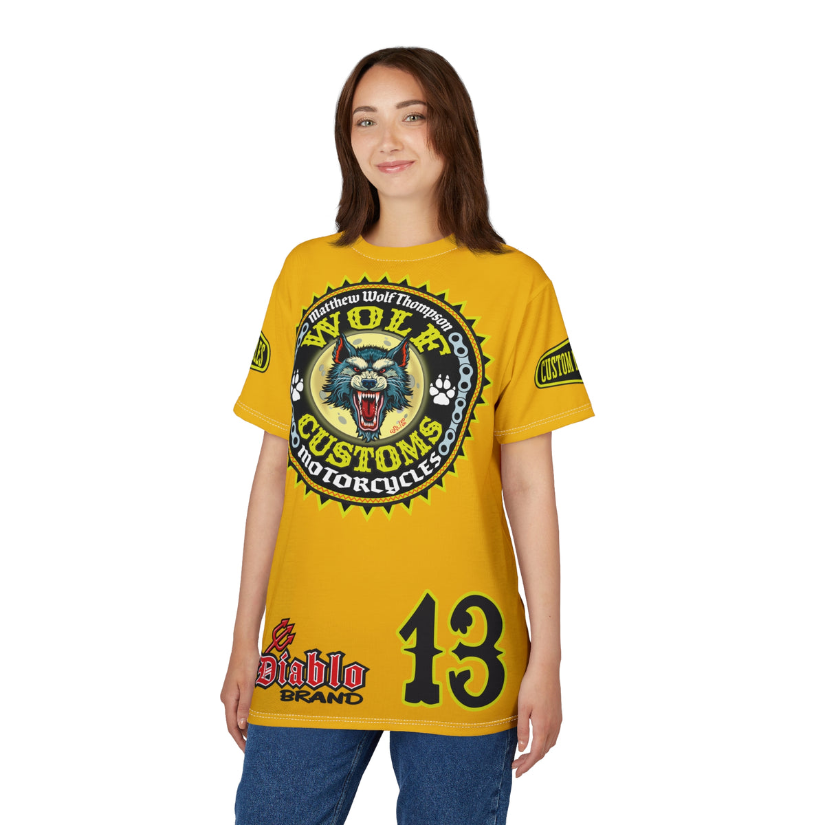 MWT Wolf Customs with XL HiViZ Graphics Super Tee —  The Best Biker Riding Tee EVER !!!