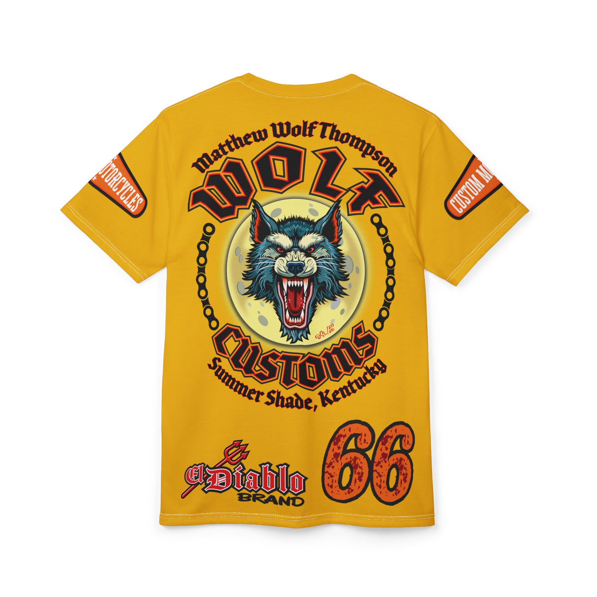 MWT Wolf Custom Motorcycles Super Tee — Viciously Cool High Performance Motorcycle Riding Shirt