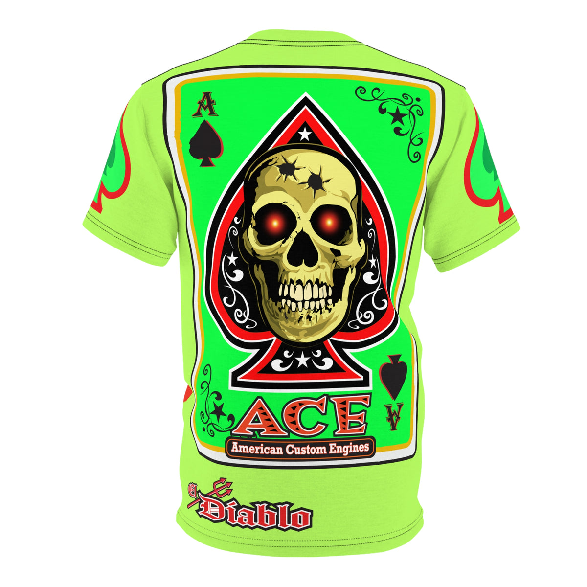 American Custom Engines ACE - Very Special Lumina Green  Ace of Spades Death Card High visibility Graphics
