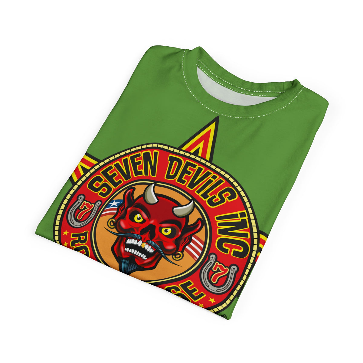Seven Devils Inc. Roadhouse Electric Blue HiViz Design Super Tee, Edgy Biker Shirt, Special Motorcycle Riding Gear, Seven Devils Inc.