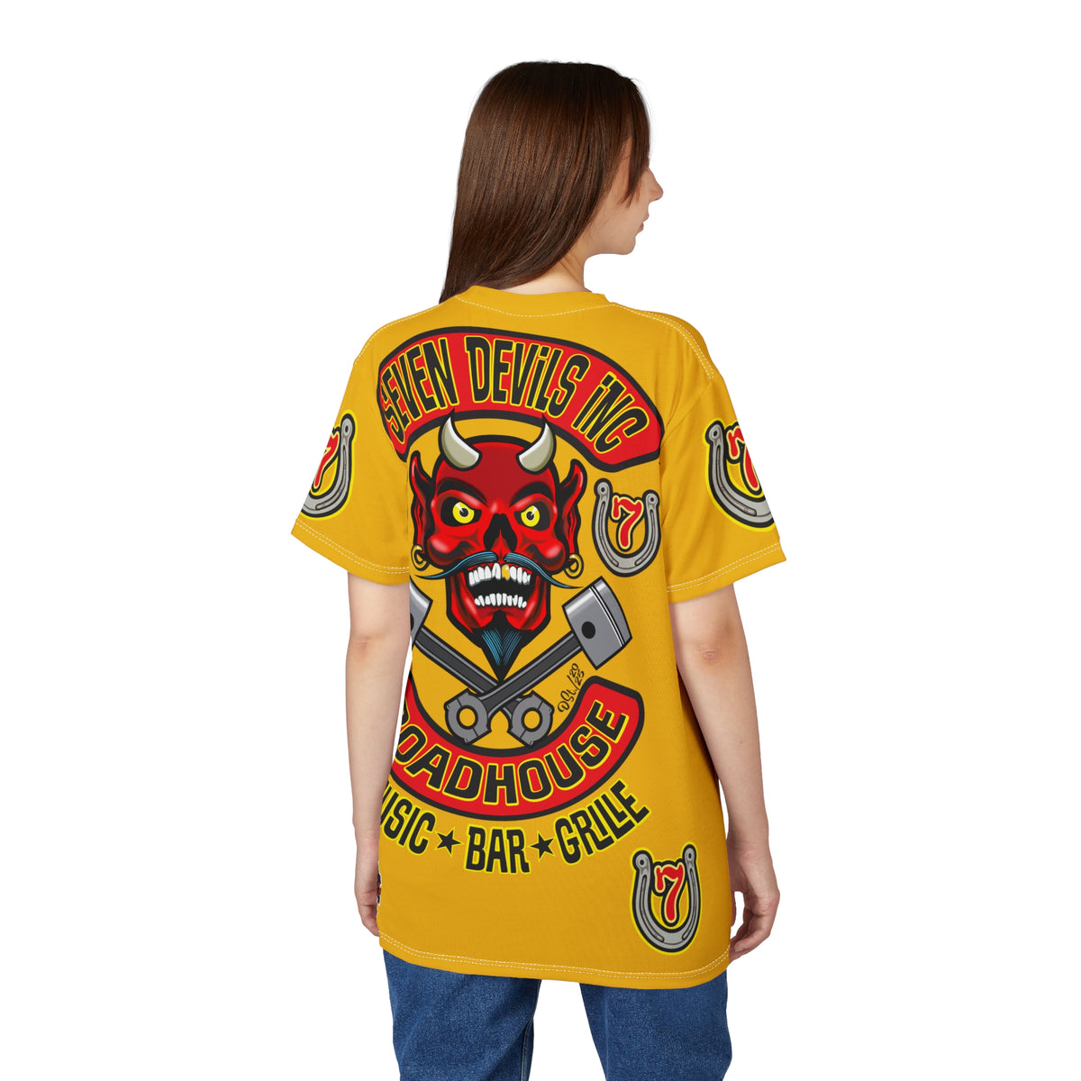Seven Devils Inc. Roadhouse HiViz Graphic Tee - Motorcycle Custom Riding Super Tee