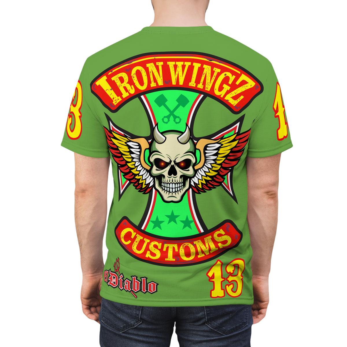 Iron Wingz Garage HiViz Super T - Hardcore Motorcycle Riders Cut- Soylent Green  ( Limited Edition )