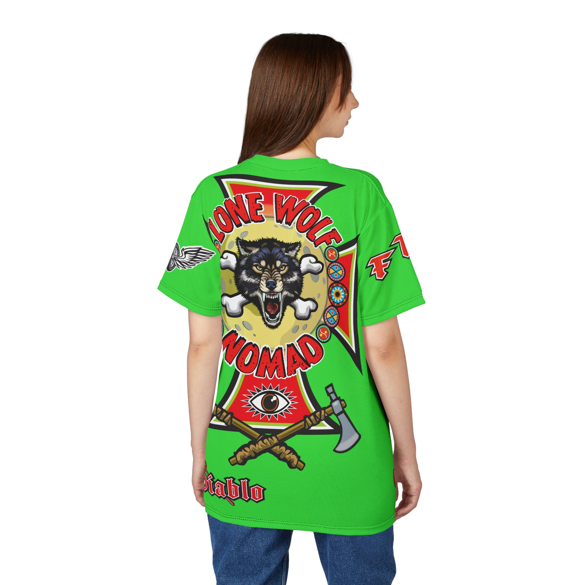 Very Special Lone Wolf Nomad HiViz Super Tee - For The Independent No Club Bikers For Life