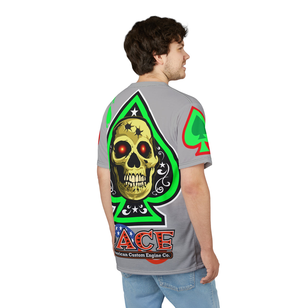 American Custom Engines ACE - Special Lumina Green  Ace of Spades Death Card High visibility Graphics