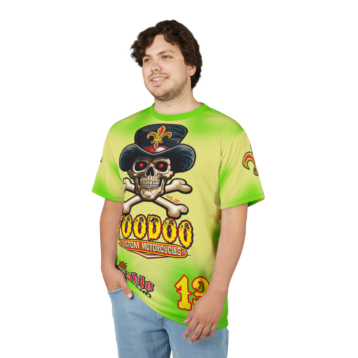 Voodoo Custom Motorcycles HIVIZ TYE DYE BLAST SUPER RIDING TEE - Look Cool, Ride Cool In our Finest Biker Riding Tee