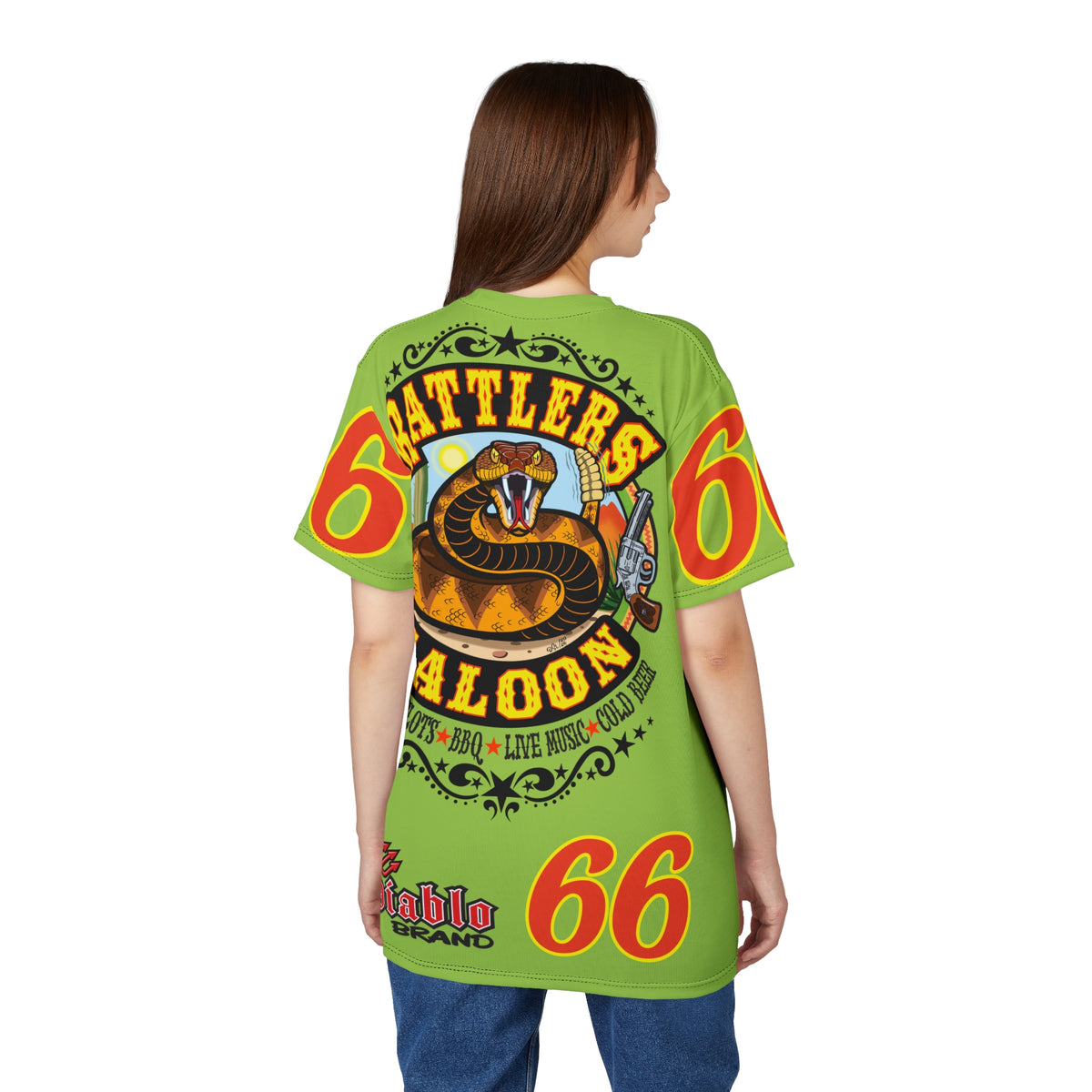 VERY Special HIVIZ Rattlers Saloon ROUTE 66 SUPER TEE — Vintage Biker 66 Graphic Shirt