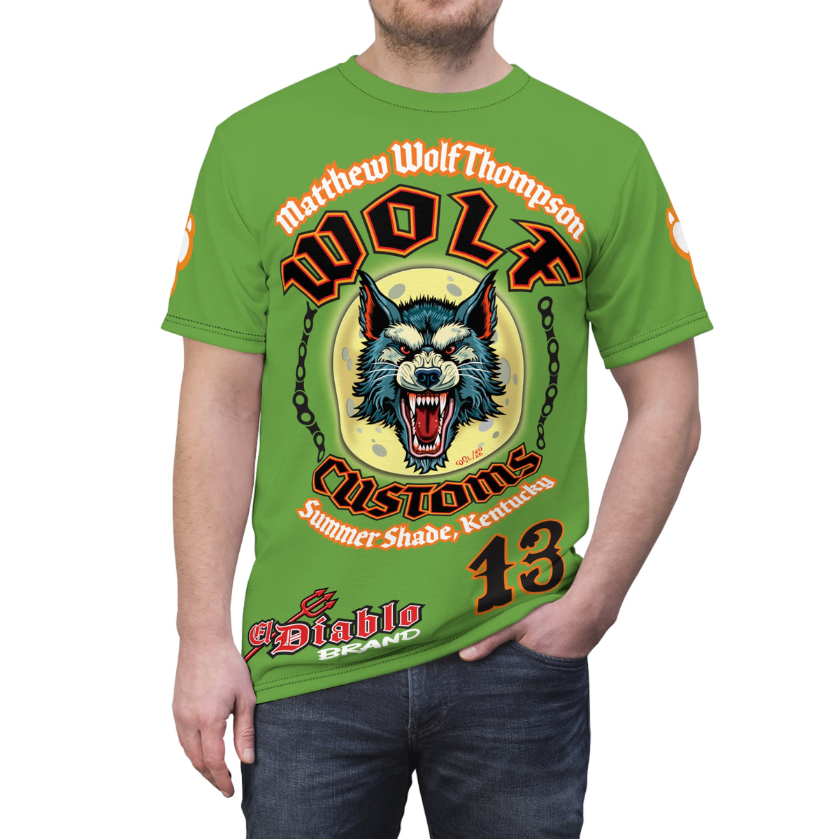 MWT Wolf Custom Motorcycles Super Tee — Viciously Cool High Performance Motorcycle Riding Shirt
