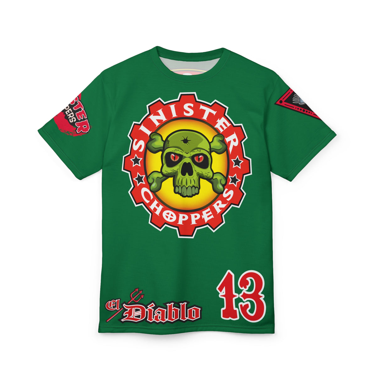 Sinister Choppers  Custom Designed Hunter Green HiViz Super Tee