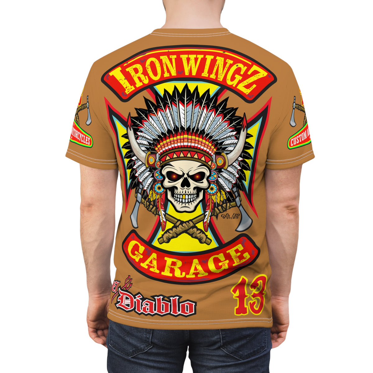 Iron Wingz Garage HiViZ Motorcycle Rider Super Tee