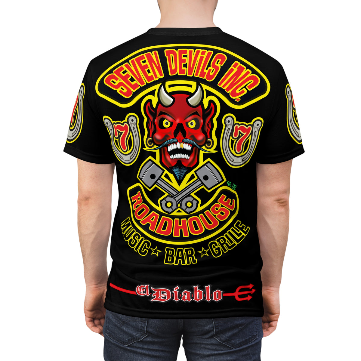 Seven Devils Inc. Roadhouse Graphic Tee - Motorcycle Custom Riding Super Tee