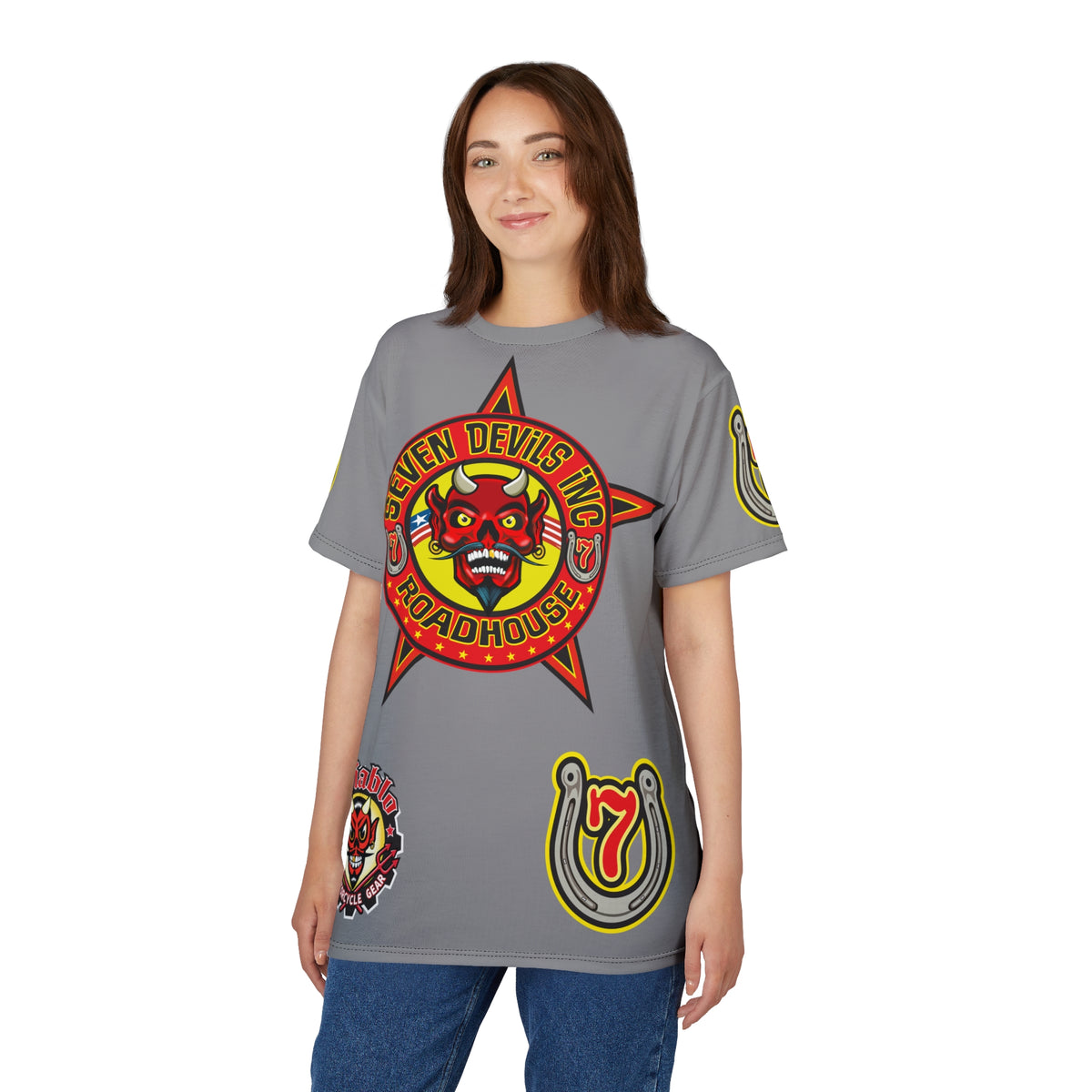 Seven Devils Inc. Roadhouse Design, Edgy Biker Shirt, Special Motorcycle Riding Gear, Seven Devils Inc.