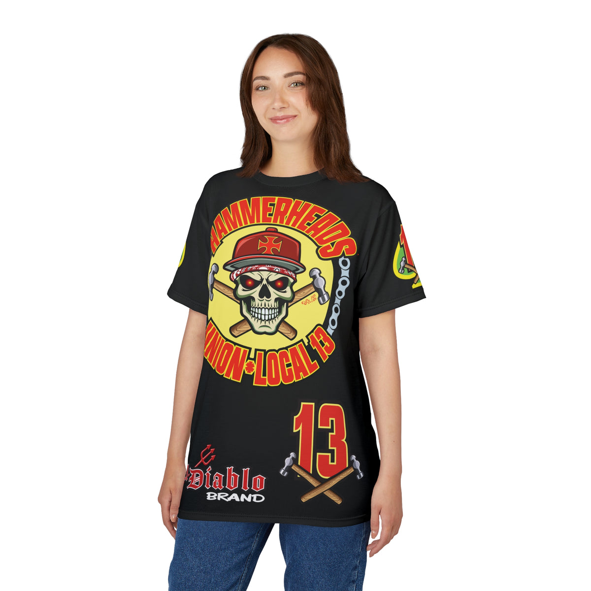 Hammerheads Union Local 13  -  Custom Motorcycle Riding Super Tee - Super Comfort and Fit
