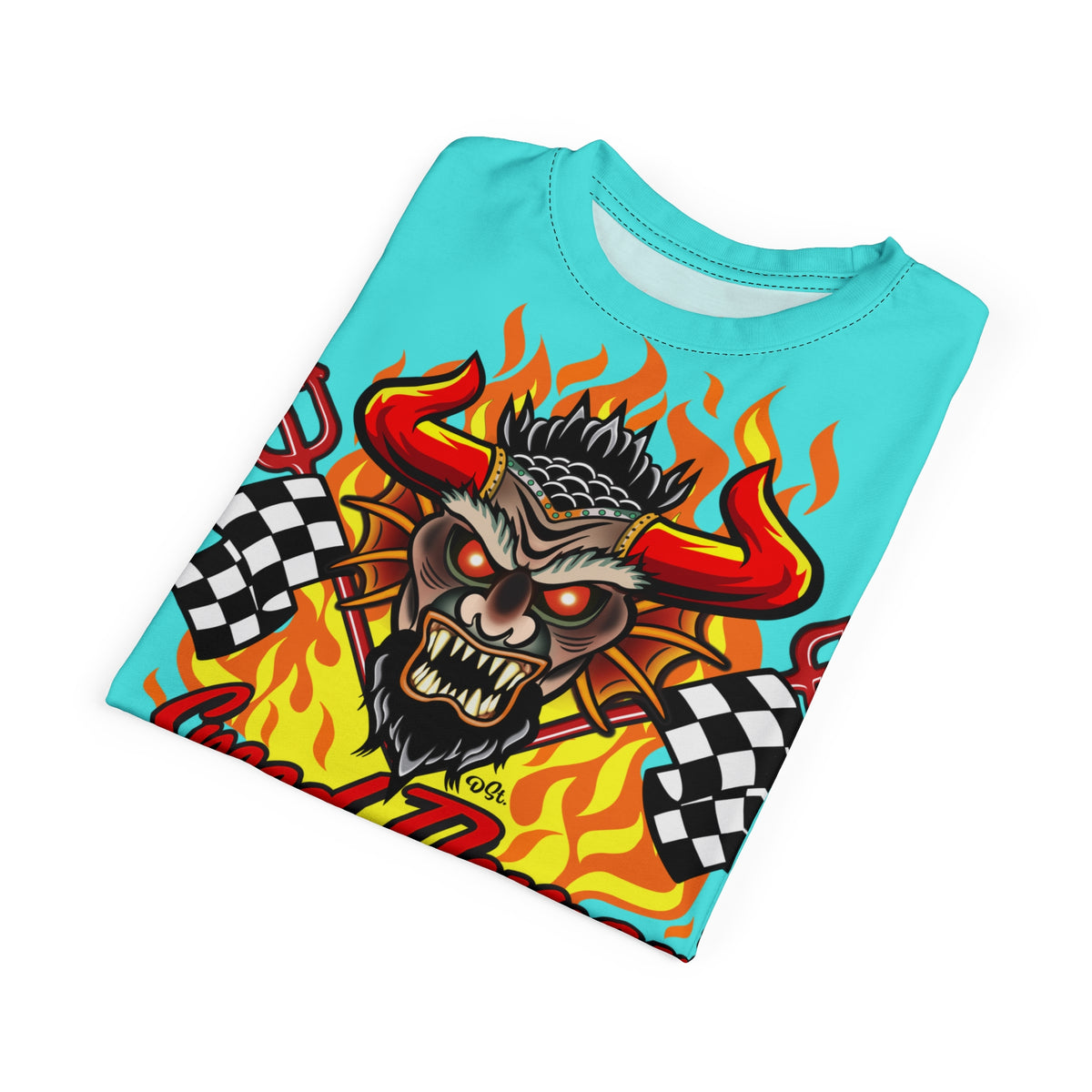 Speed Demon Customs BLU SKY Super Tee — Extreme Edgy Graphics - Bad Attitude Custom Biker Riding Gear
