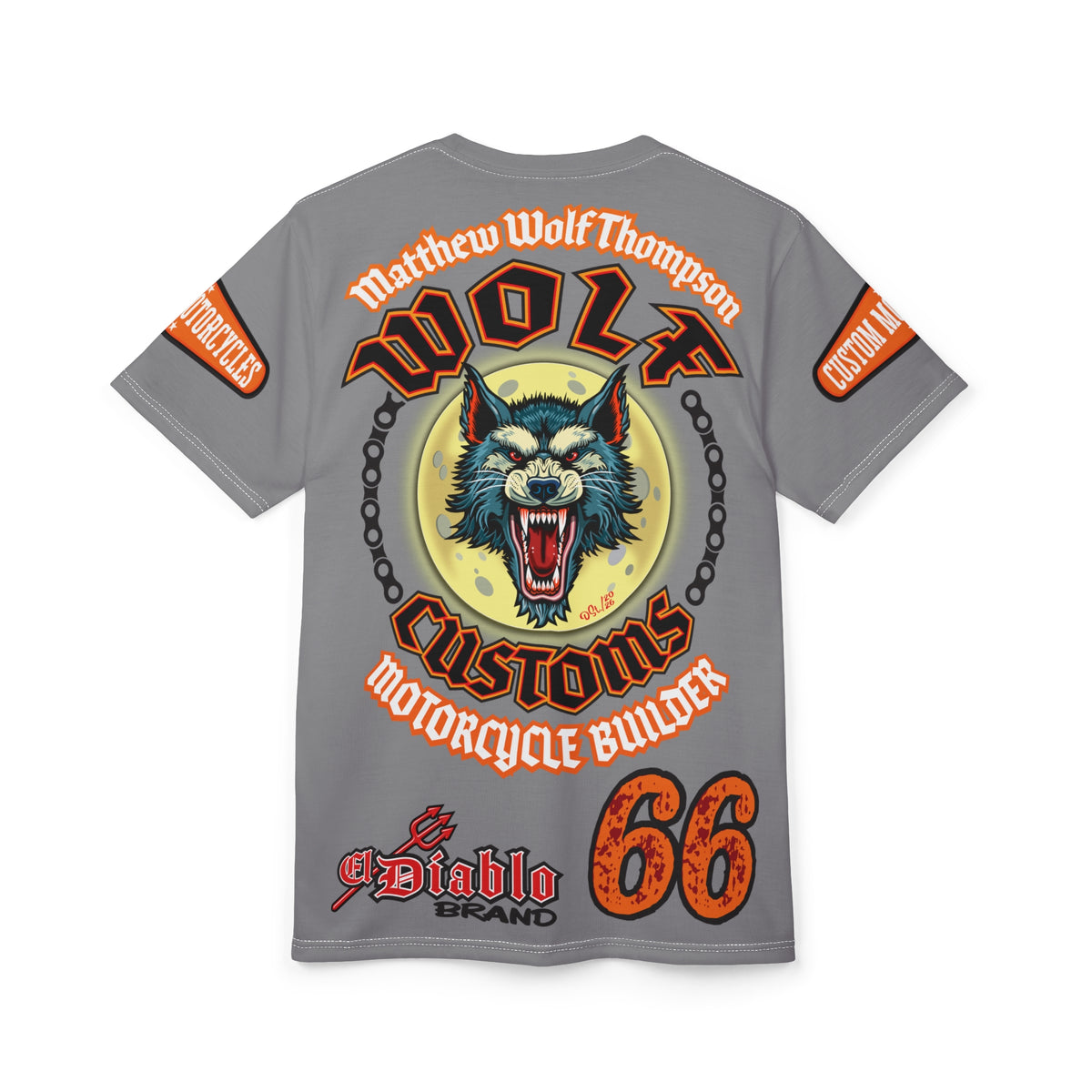 MWT Wolf Custom Motorcycles Super Tee — Viciously Cool High Performance Motorcycle Riding Shirt