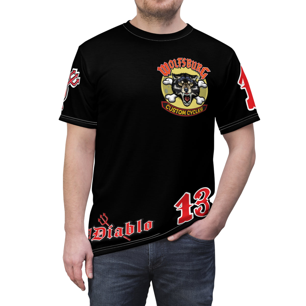 Wolfsburg Custom Cycles Motorcycle Riding Tee Shirt - Cool Riding Comfort
