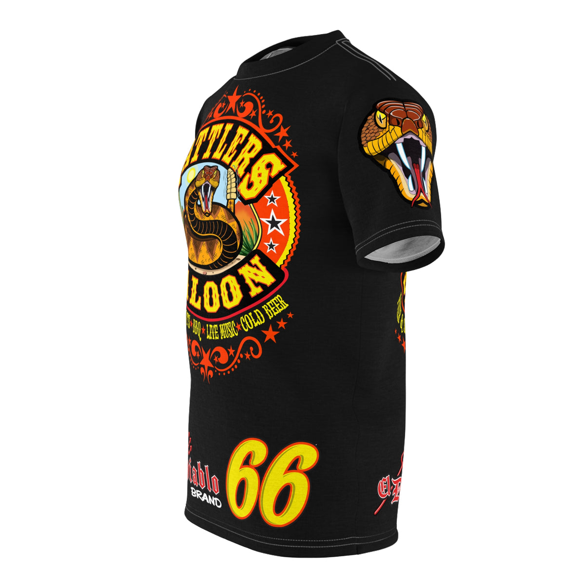Rattlers Saloon SUPER RIDING TEE — Vintage Biker Route 66 Graphic t-Shirt