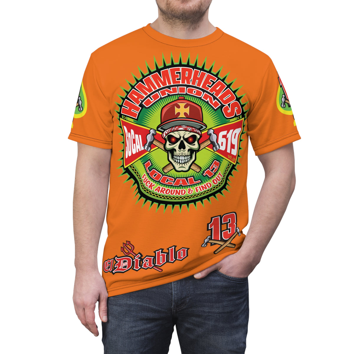 Hammerheads Union Local 13 -  Custom FAFO Motorcycle Riding Tee Shirt _ Super Comfort and Fit