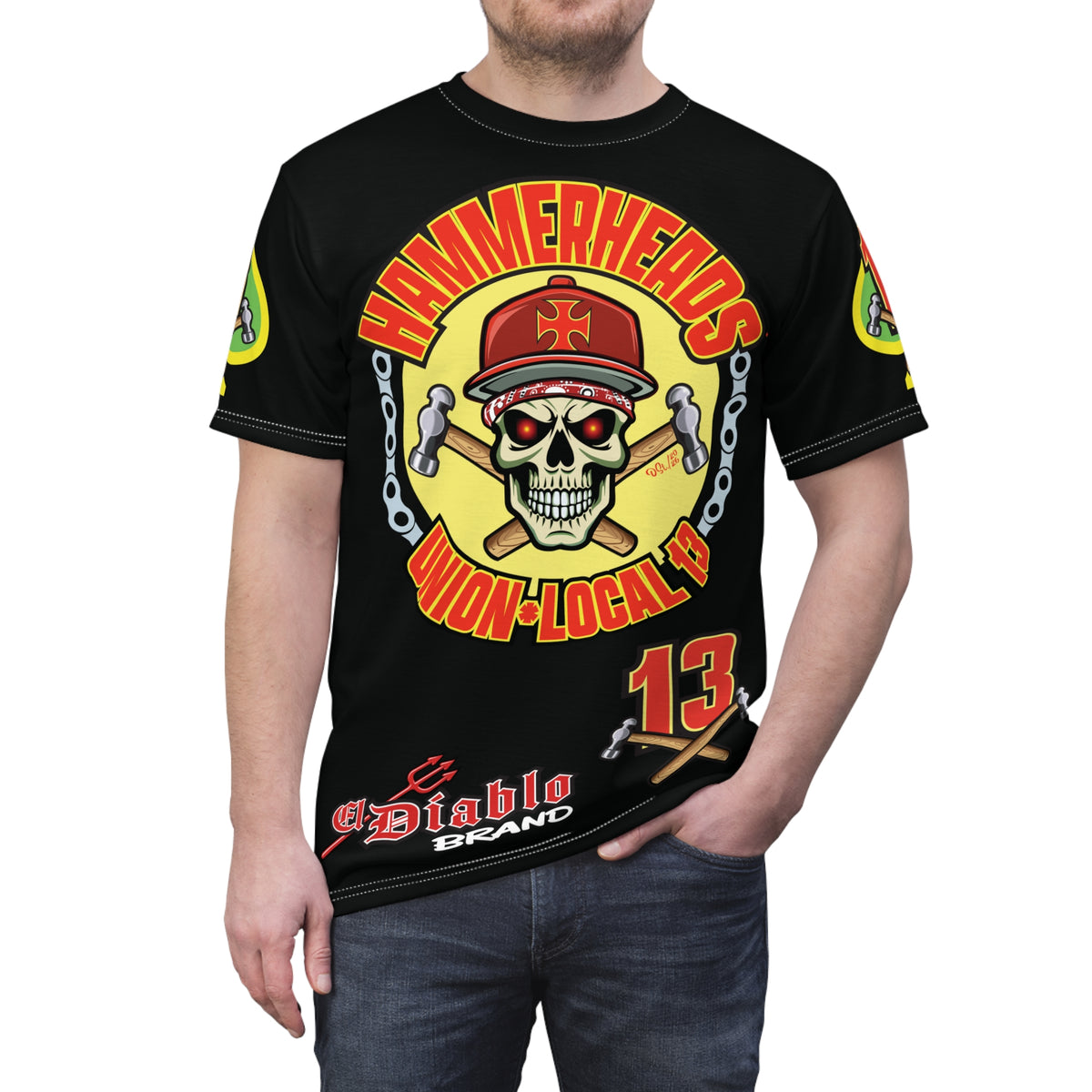 Hammerheads Union Local 13  -  Custom Motorcycle Riding Super Tee - Super Comfort and Fit
