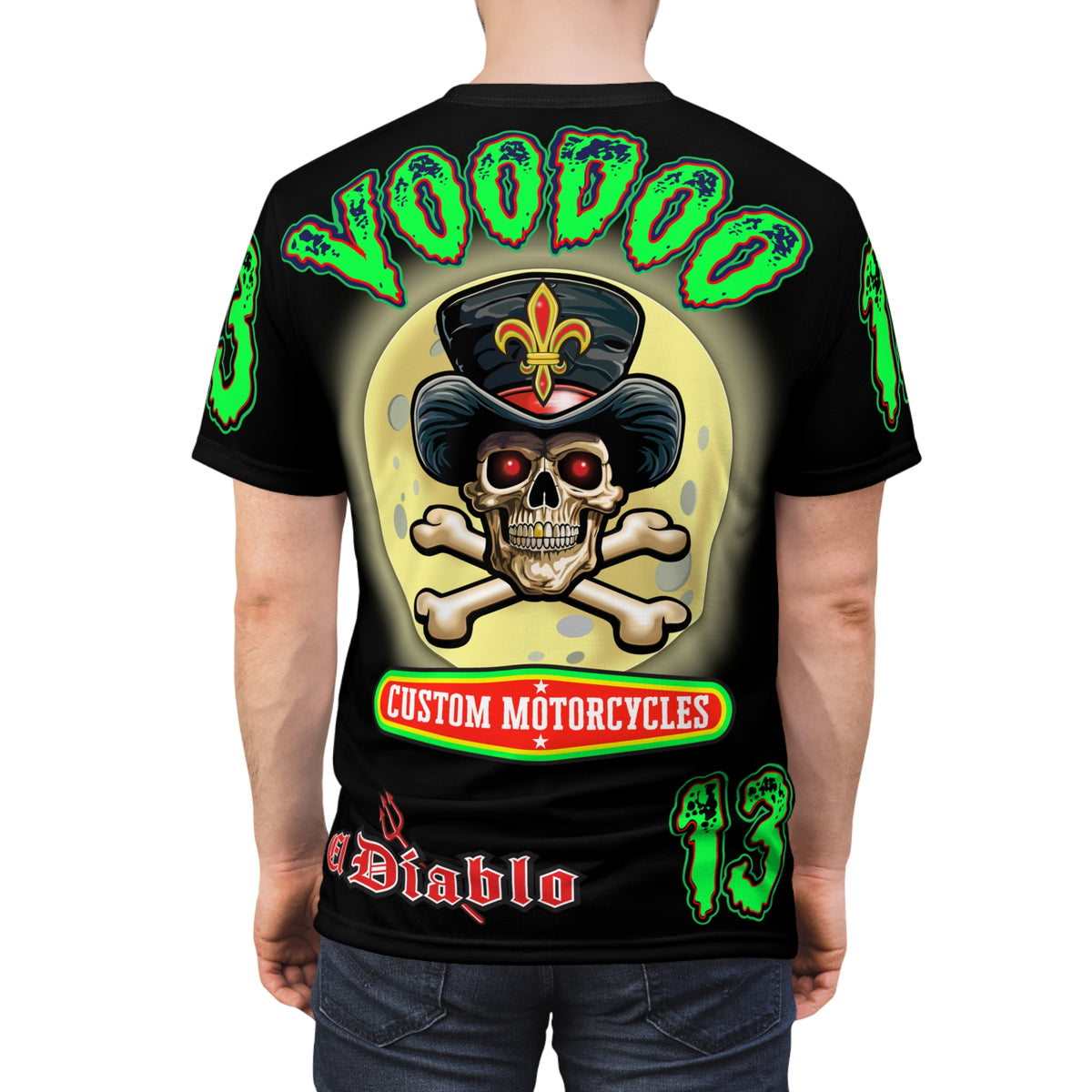 Voodoo Motorcycles HiViz Super Tee, Unique Graphic Tee, Custom HiViZ Apparel