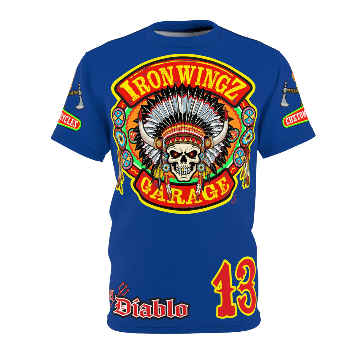 Iron Wingz Garage HiViZ Motorcycle Rider Super Tee