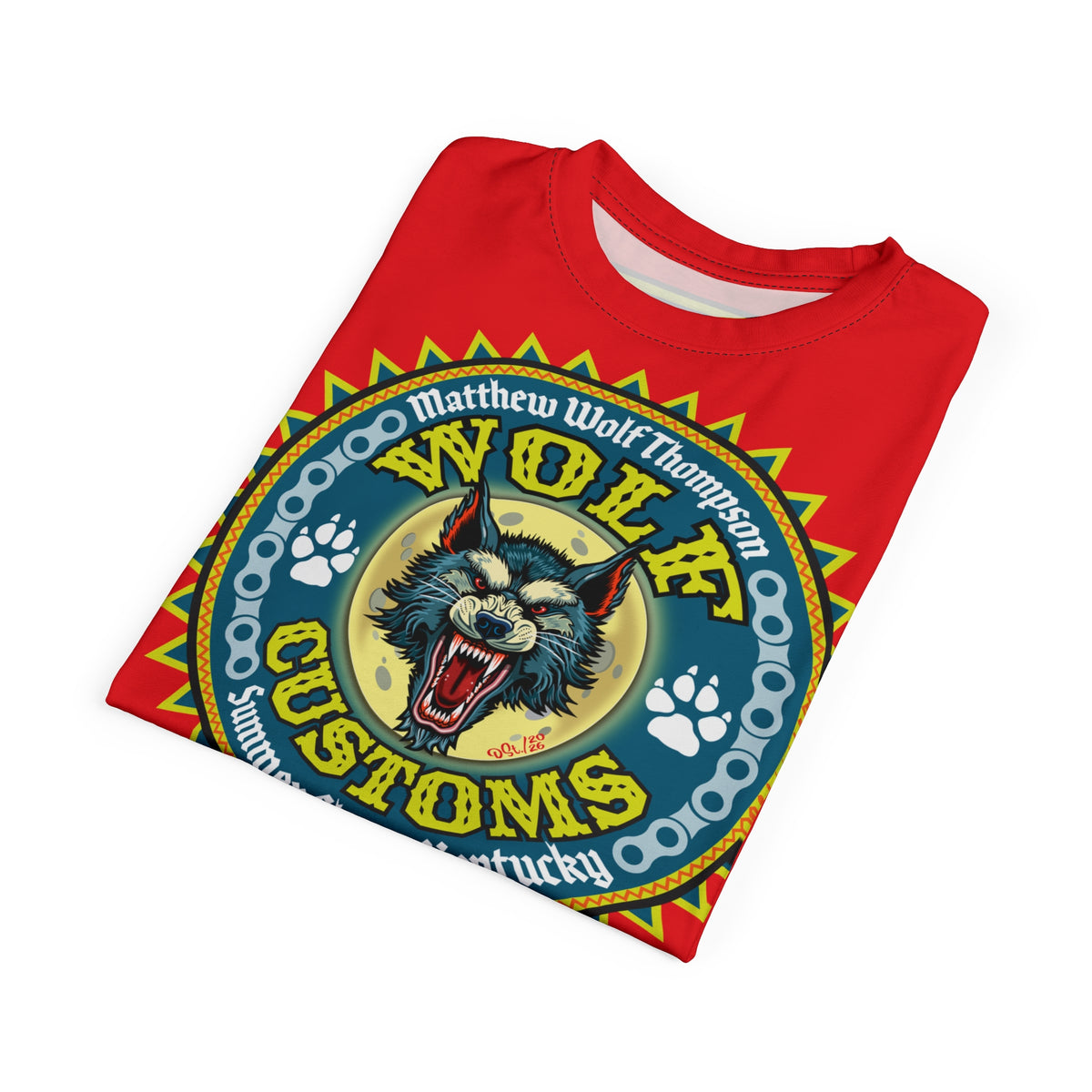 MWT Wolf Customs '66 Graphic HiViZ Super Tee — Retro Motorcycle Club Shirt, The Best Biker Riding Tee EVER !!!
