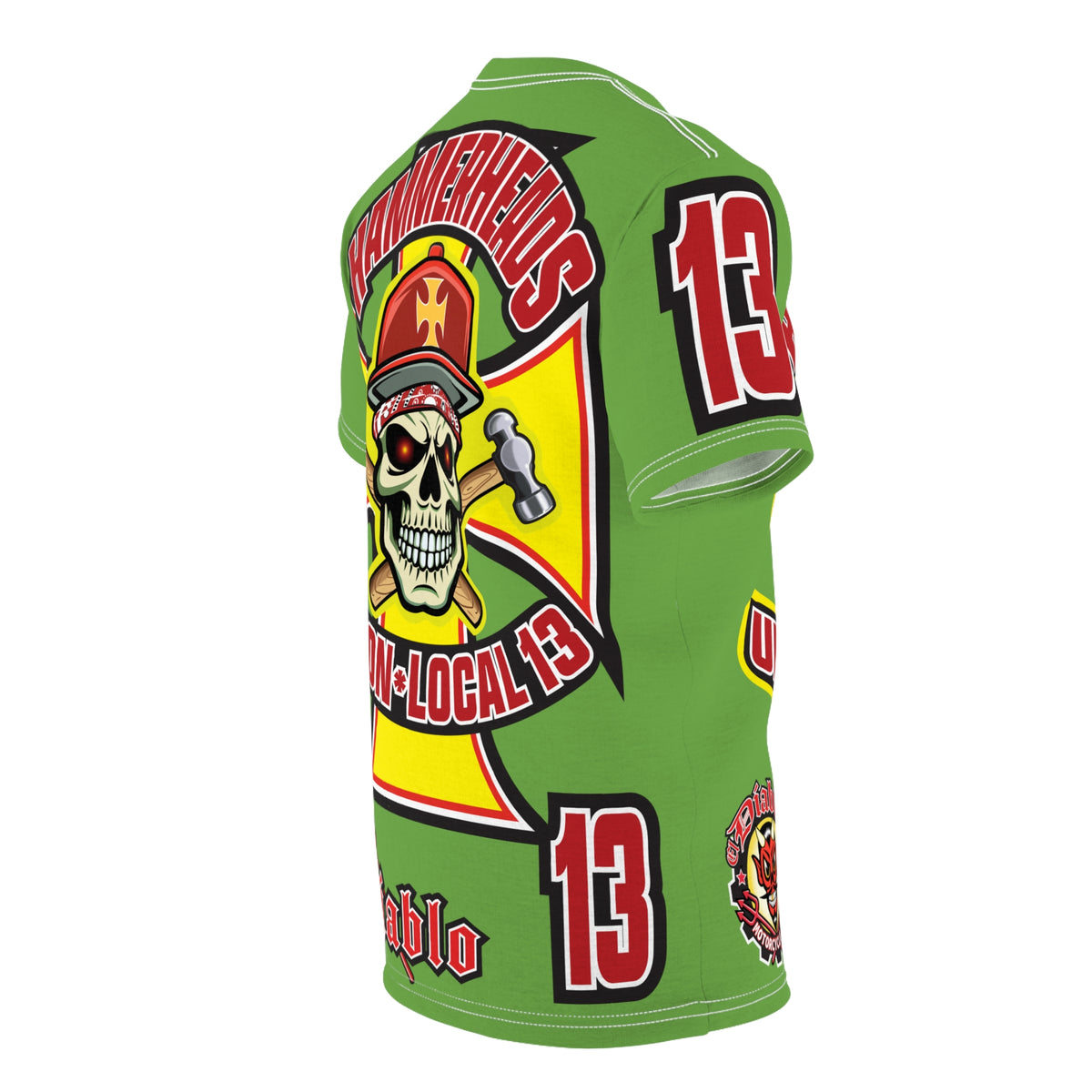 Hammerheads Union Local 13 HiViz Super Tee - Rough Tough Bad Attitude Motorcycle Riding Tee