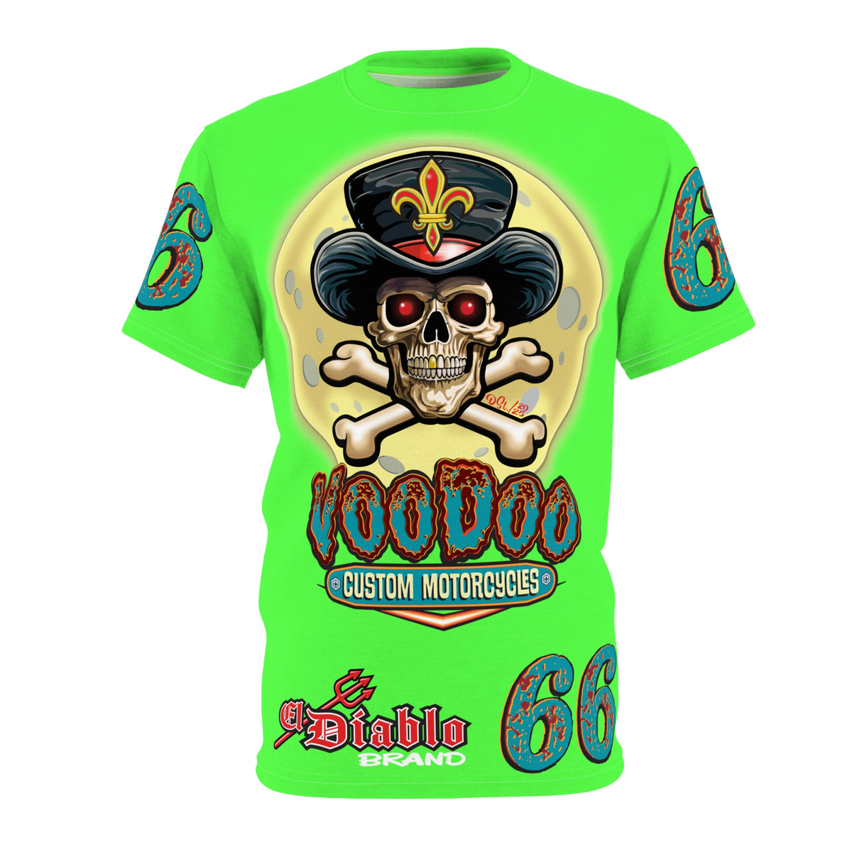 Very Special  Voodoo Customs HiViz Lumina Graphic Tee –  Edgy Style for Bikers
