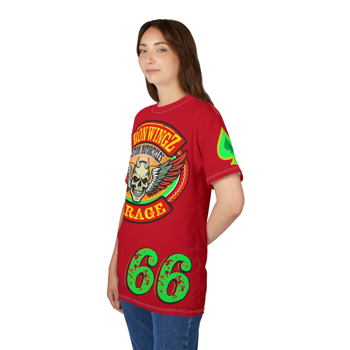 Iron Wingz Custom Motorcycle Unisex Super Tee - Bold Graphic Tee for Bikers