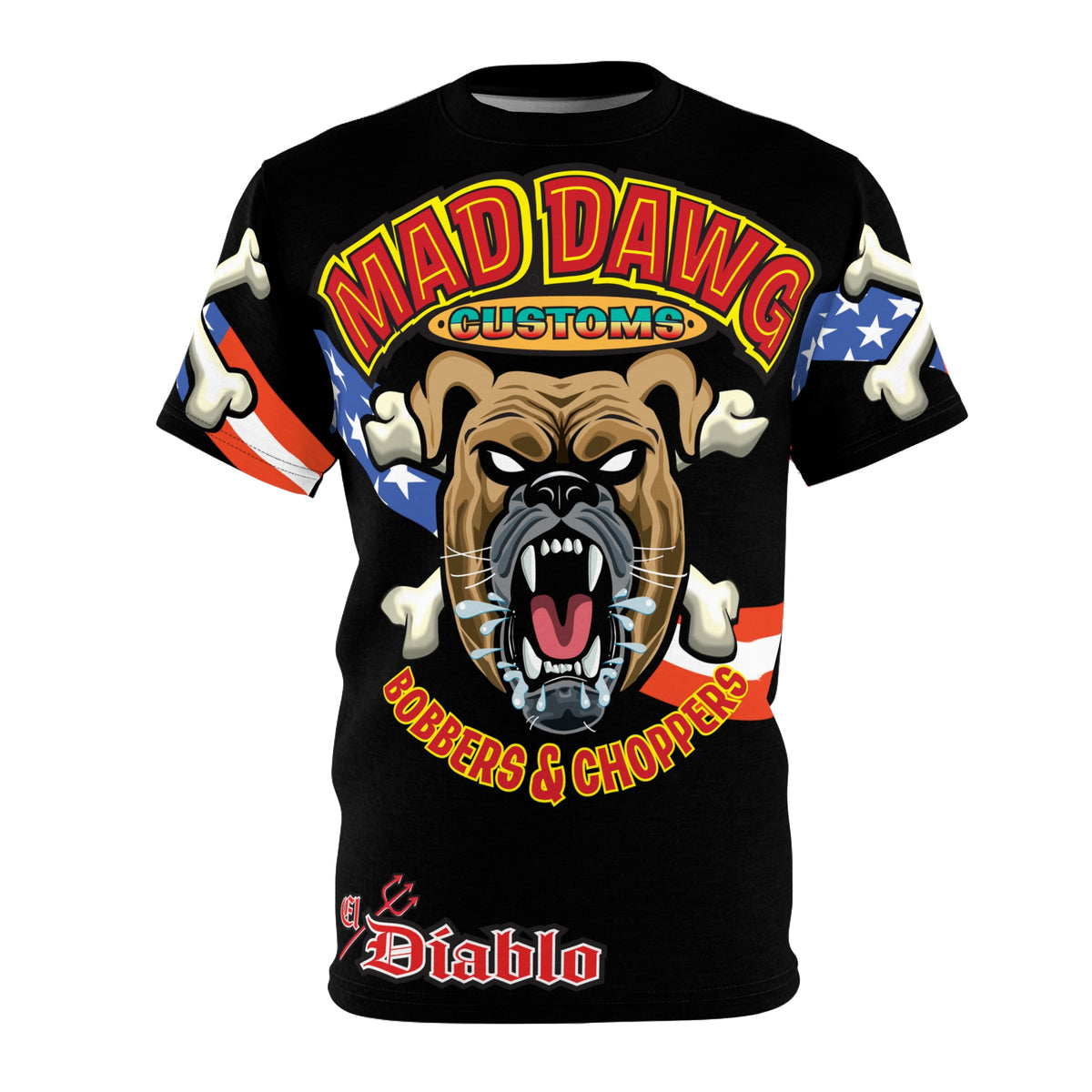 Mad Dawg Customs Americana, Edgy Motorcycle Apparel, HiViz Custom Riding TEE, Rebel Fashion, Biker Style